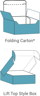 Folding Carton and Lift Top Style Box